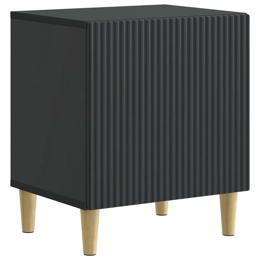 Cabinet de chevet Noir 43 x 34,5 x 50 cm Bois d'ingénierie - 2
