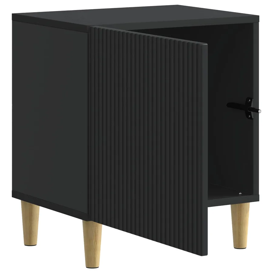 Cabinet de chevet Noir 43 x 34,5 x 50 cm Bois d'ingénierie - 4