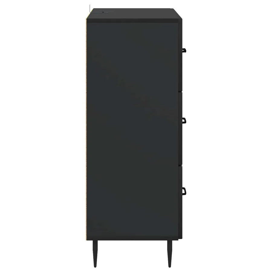 Armoire à tiroirs Noir 66 x 34,5 x 89,5 cm Bois d'ingénierie - 7