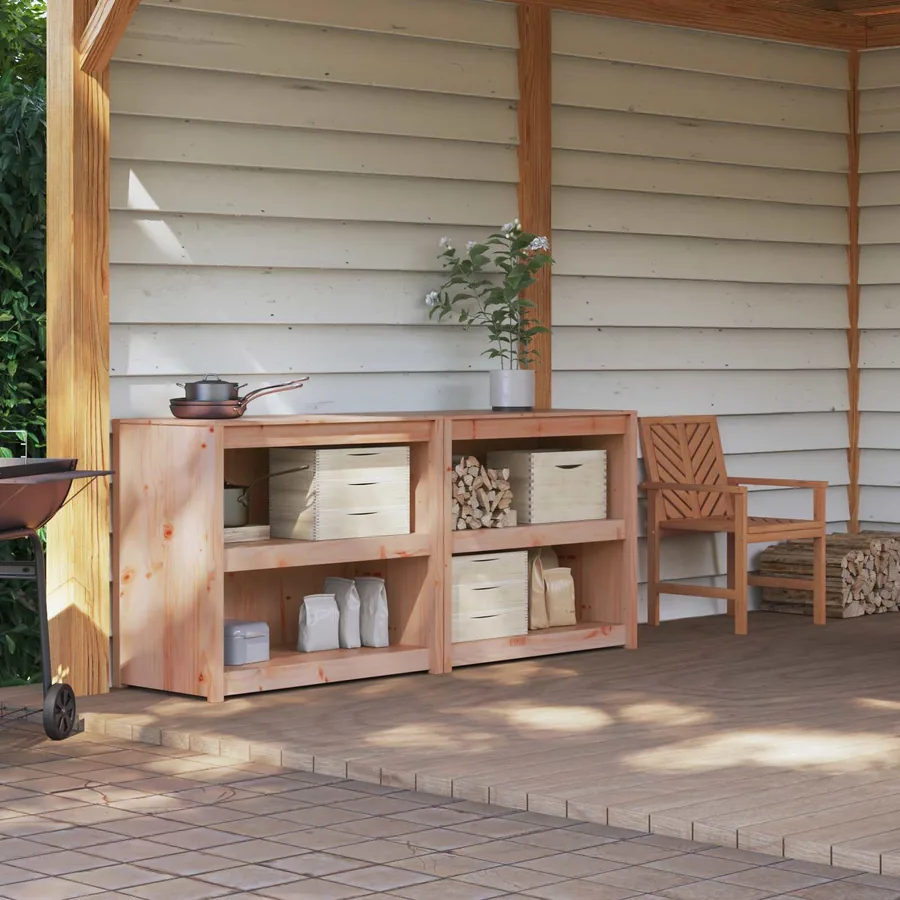 Meuble de cuisine d'extérieur MEPPEL 2 pcs Douglas Naturel