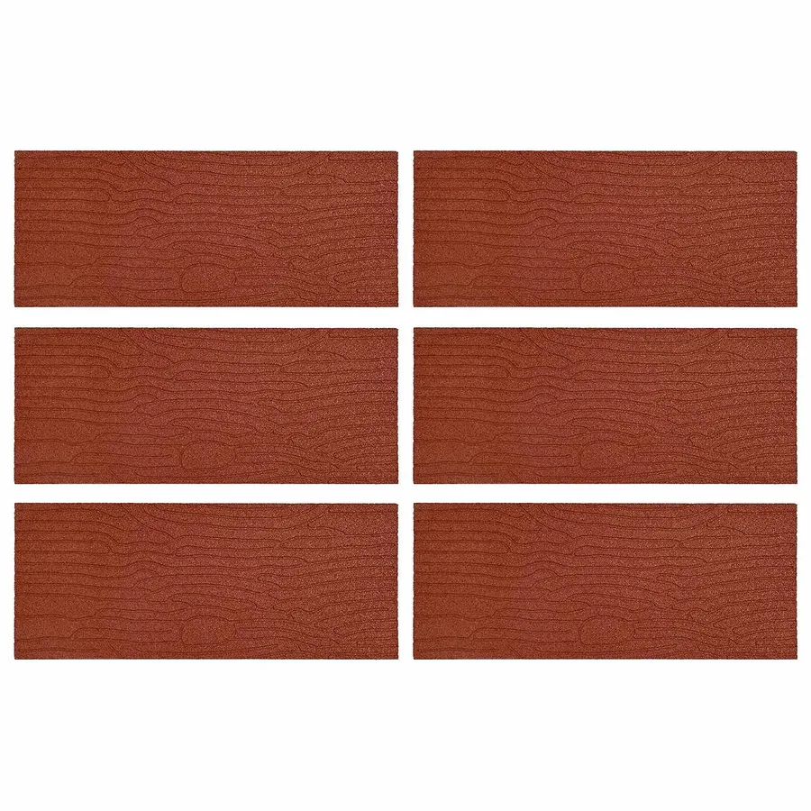 Pierre de marchage 6 pcs Rouge 60,5 x 25 x 2 cm Caoutchouc - 2