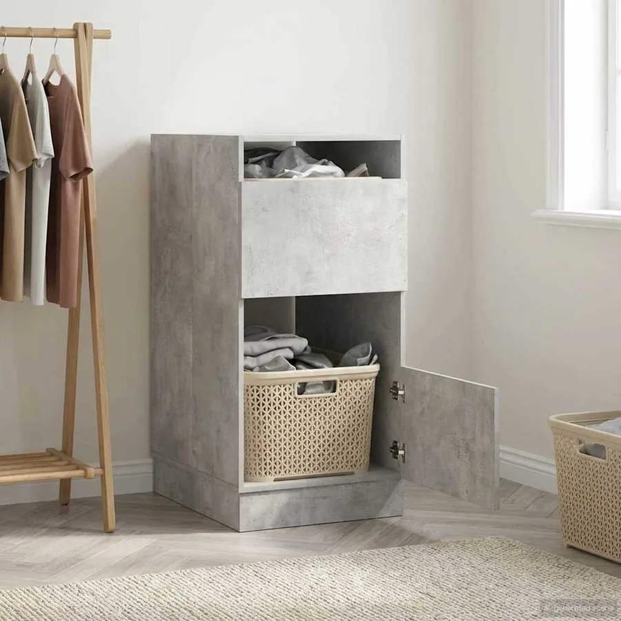 Armoire à Laver avec stockage Béton Bois d'ingénierie - 4