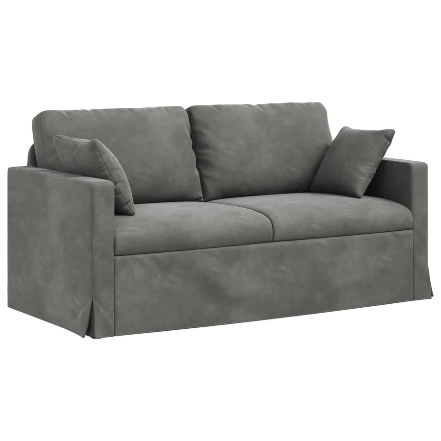 Canapé Gris foncé 158 x 78 x 80 cm Velours - 2