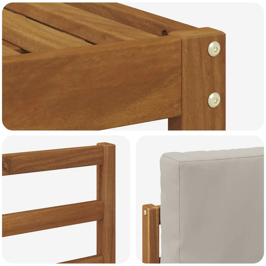 Ensemble de canapés d'extérieur 6 pcs Gris Naturel et Clair - 6