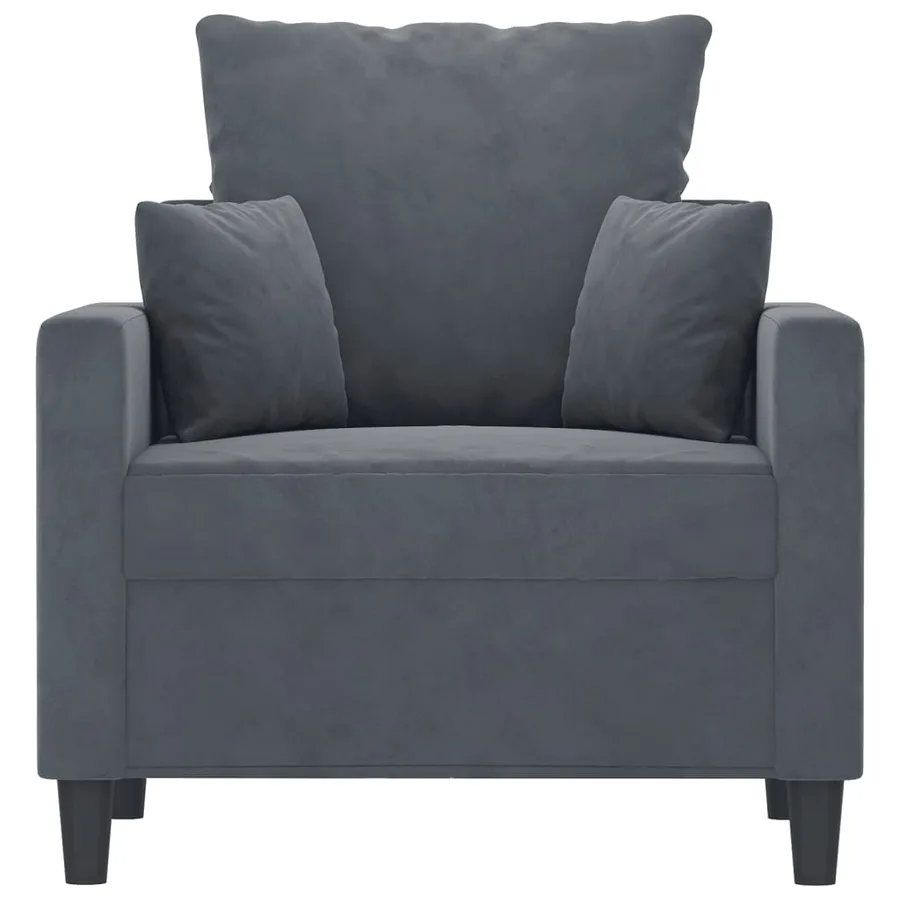 Fauteuil Gris foncé 60 cm Velours - 3