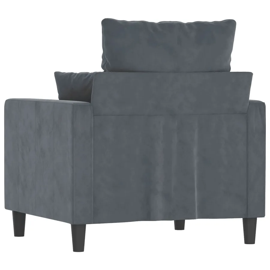 Fauteuil Gris foncé 60 cm Velours - 5
