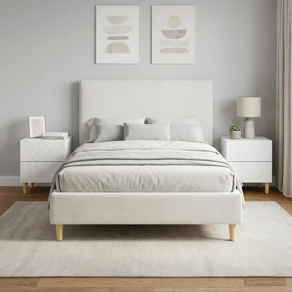 Table de chevet 2 pcs Blanc 43 x 34,5 x 48 cm Bois d'ingénierie