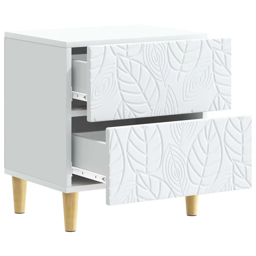 Table de chevet 2 pcs Blanc 43 x 34,5 x 48 cm Bois d'ingénierie - 5