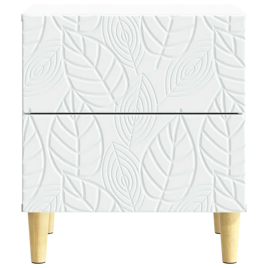 Table de chevet 2 pcs Blanc 43 x 34,5 x 48 cm Bois d'ingénierie - 6