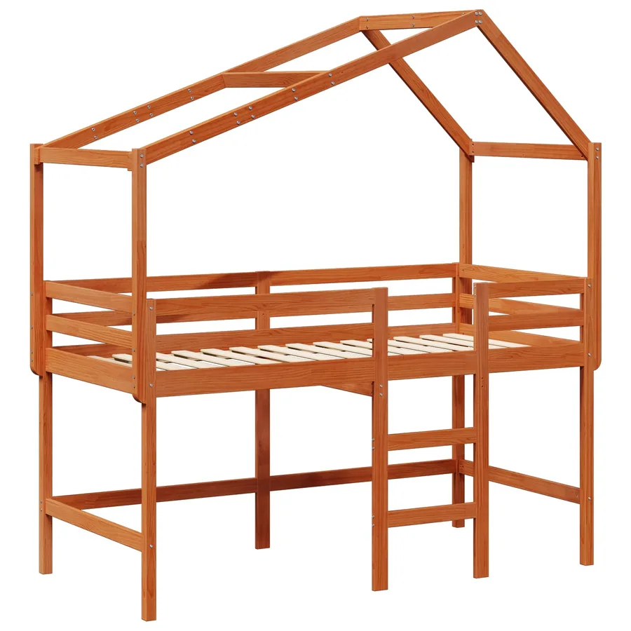 Cadre de lit mezzanine Brun Ciré 90 x 190 cm Pin massif - 5