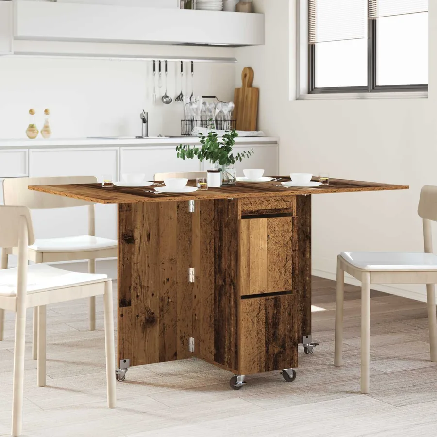 Table à dîner 140 x 80 x 77 cm Bois d'ingénierie Bois ancien