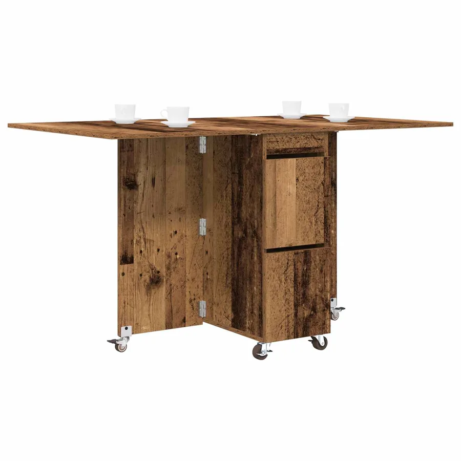 Table à dîner 140 x 80 x 77 cm Bois d'ingénierie Bois ancien - 3