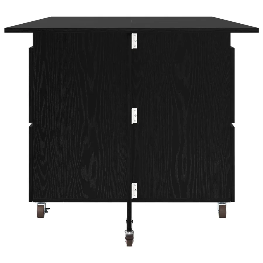 Table à dîner 140 x 80 x 77 cm Bois d'ingénierie Chêne noir - 7
