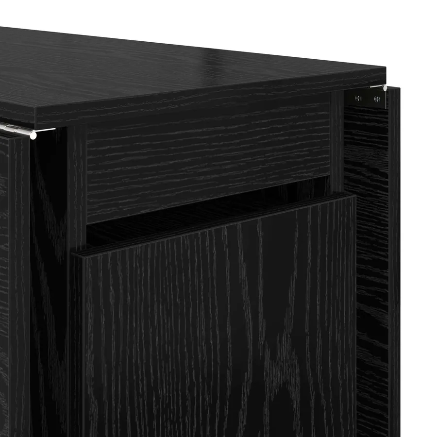 Table à dîner 140 x 80 x 77 cm Bois d'ingénierie Chêne noir - 9