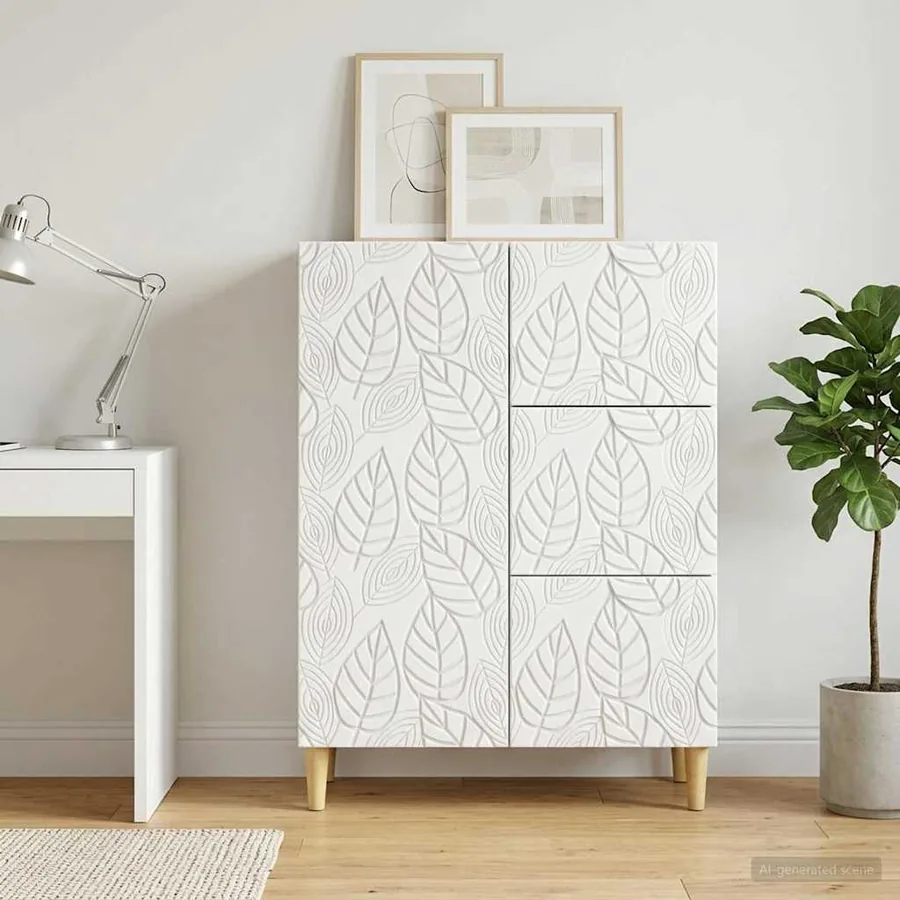 Buffet Blanc 66 x 34,5 x 90 cm Bois d'ingénierie