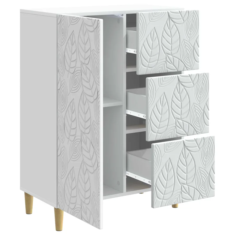 Buffet Blanc 66 x 34,5 x 90 cm Bois d'ingénierie - 4