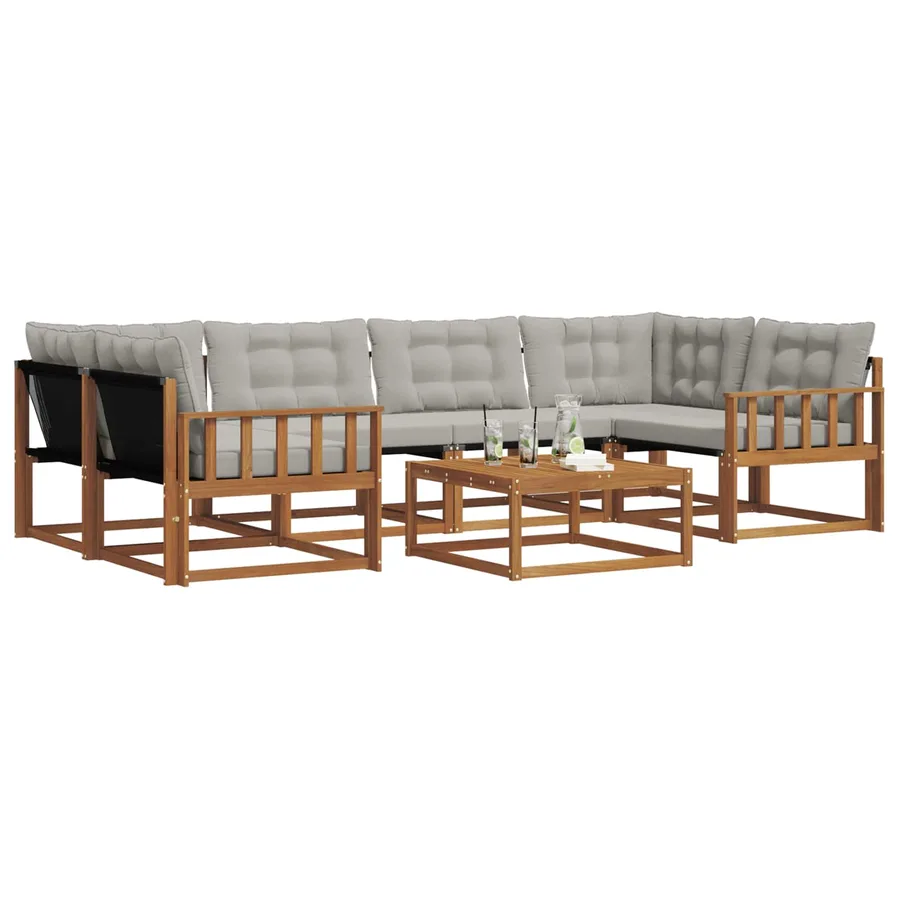 Ensemble de canapés d'extérieur 7 pcs Gris Naturel et Clair - 3