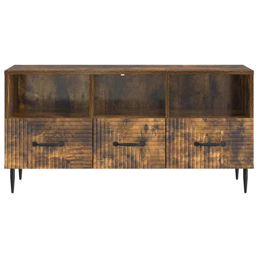 Meuble TV Chêne fumé 102 x 34,5 x 50 cm Bois d'ingénierie - 6