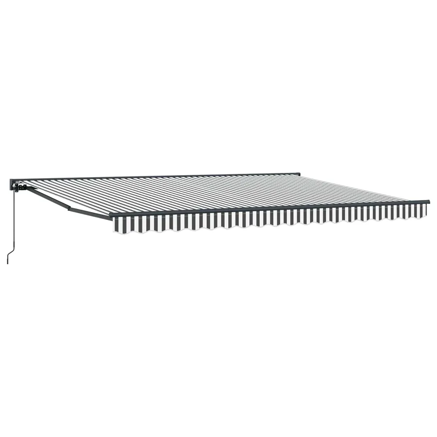 Auvent rétractable manuel Anthracite et blanc 4 × 3,5 m - 2