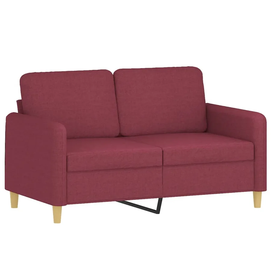Ensemble de canapés 2 pcs avec coussins Rouge bordeaux Tissu - 3