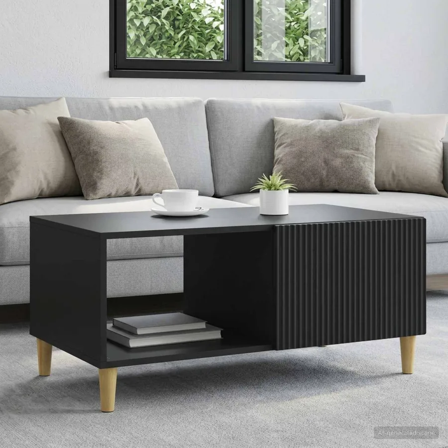 Table basse Noir 90 x 50 x 40 cm Bois d'ingénierie
