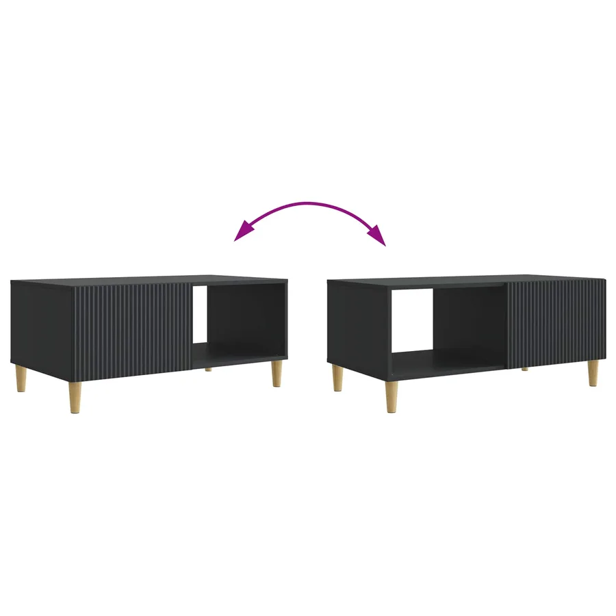 Table basse Noir 90 x 50 x 40 cm Bois d'ingénierie - 8