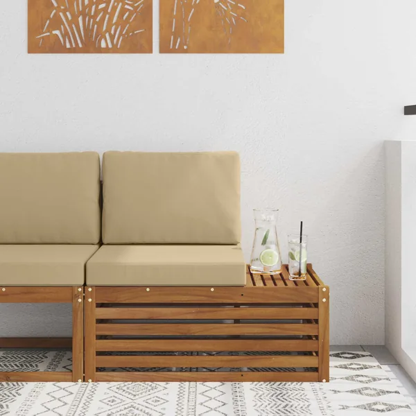 Canapé d'extérieur extrémité Naturel 91 x 63 x 73 cm