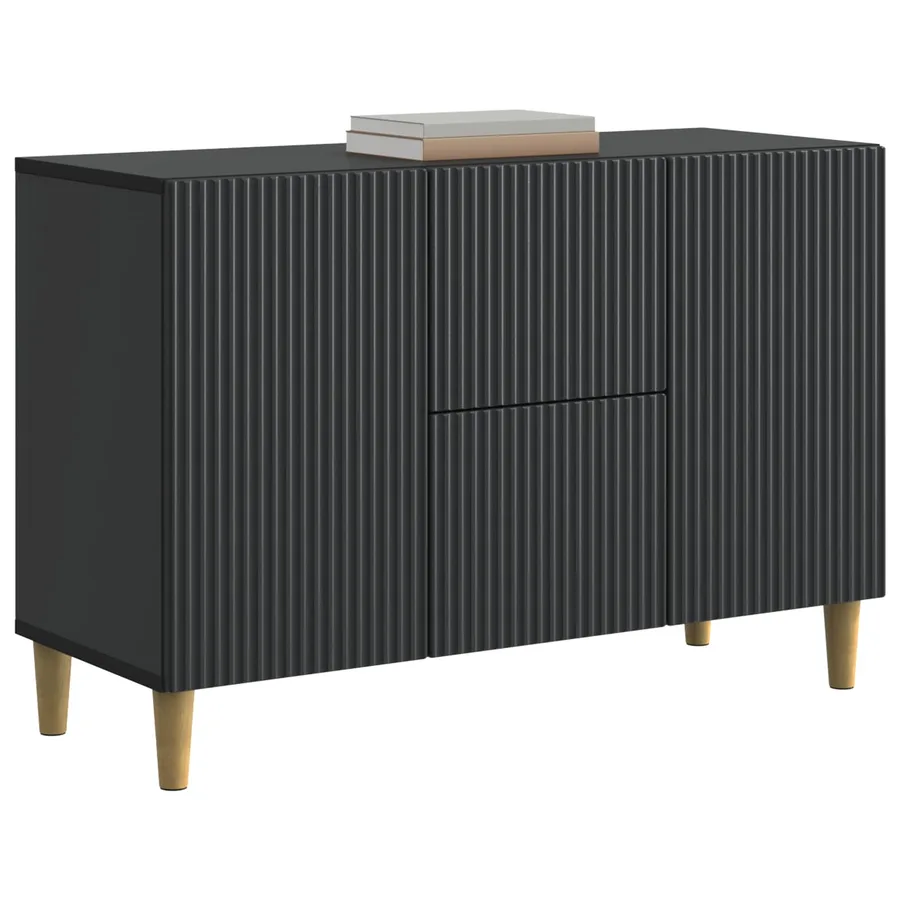 Buffet avec tiroir Noir 89 x 34,5 x 60 cm Bois d'ingénierie - 3