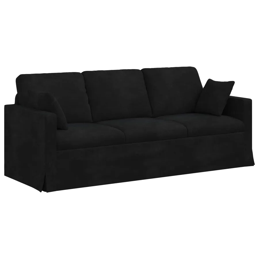 Ensemble de Canapés 2 pcs Noir 198 x 78 x 80 cm Velours - 5