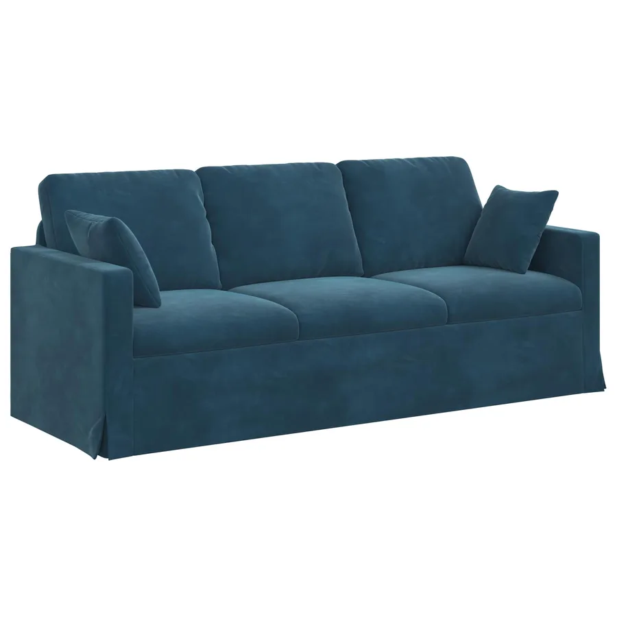 Ensemble de Canapés 2 pcs Bleu 198 x 78 x 80 cm Velours - 5