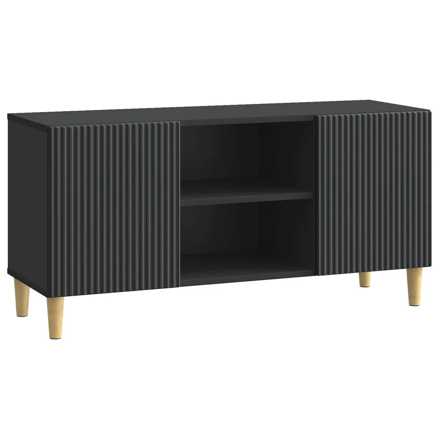 Meuble TV Noir 102 x 34,5 x 50 cm Bois d'ingénierie - 2