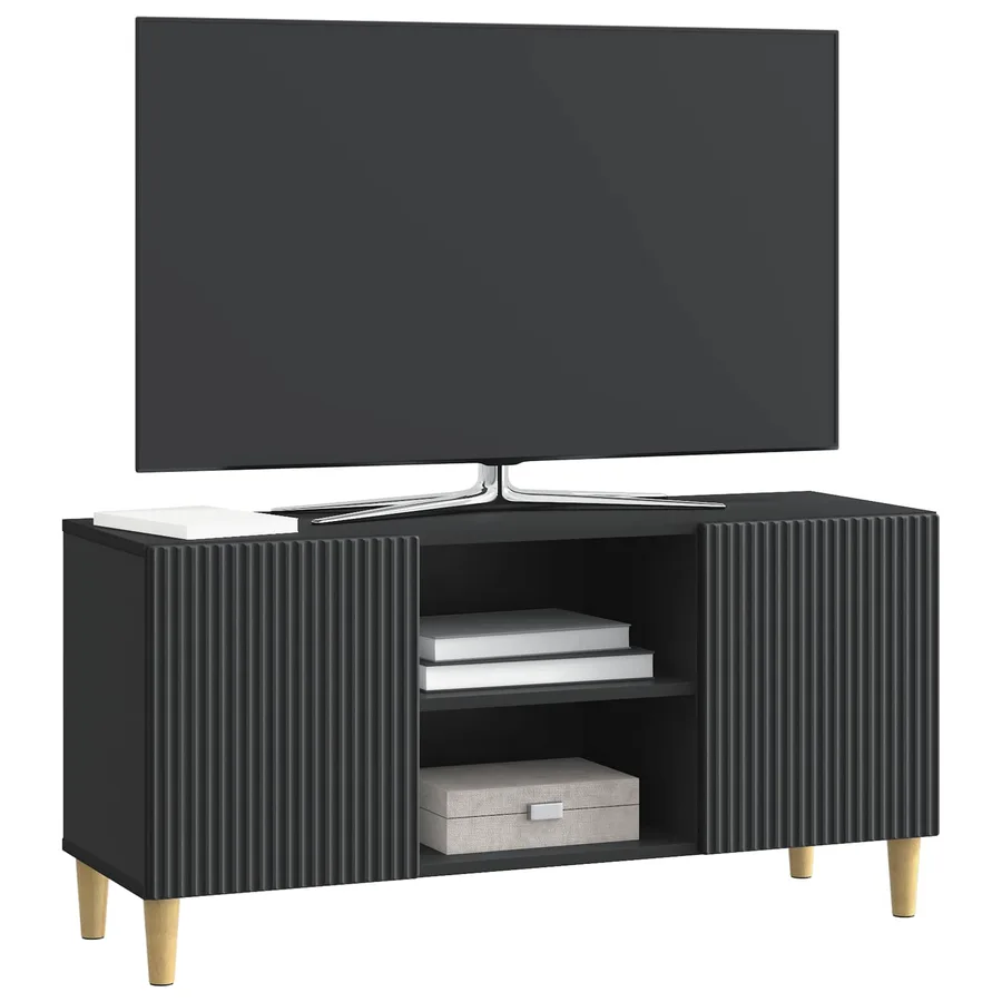 Meuble TV Noir 102 x 34,5 x 50 cm Bois d'ingénierie - 3