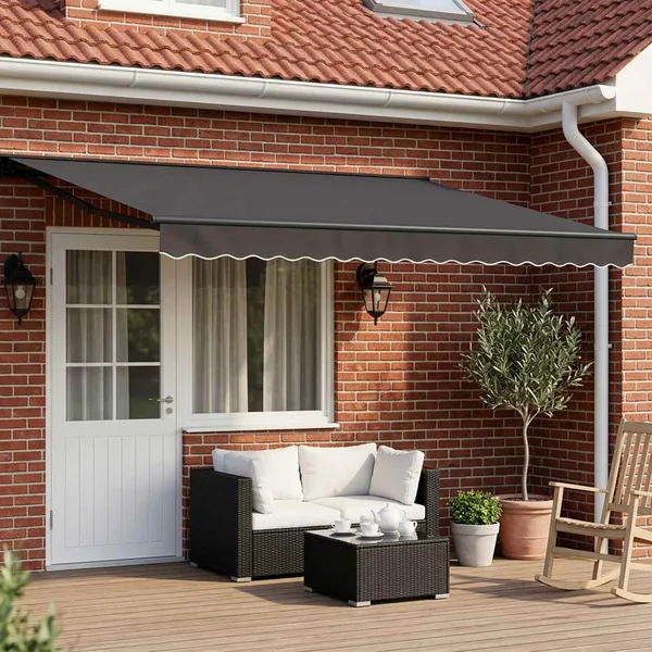 Auvent rétractable électrique Anthracite 4,5 × 3 m