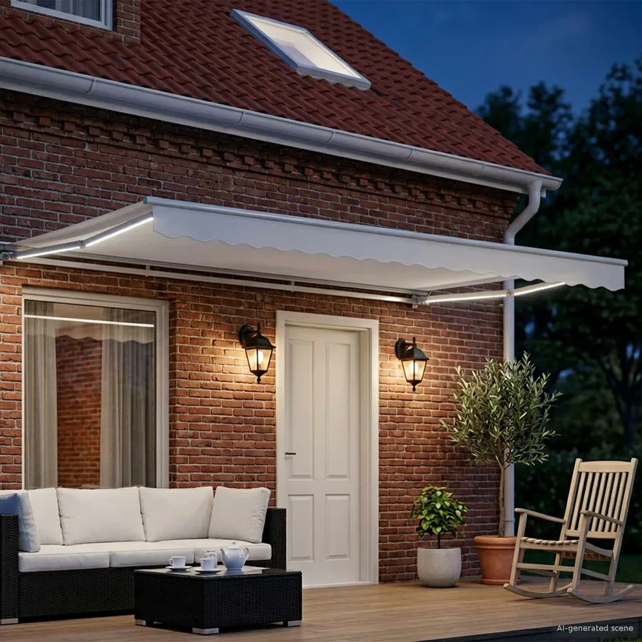 Auvent rétractable électrique Blanc 4 × 3,5 m - 3