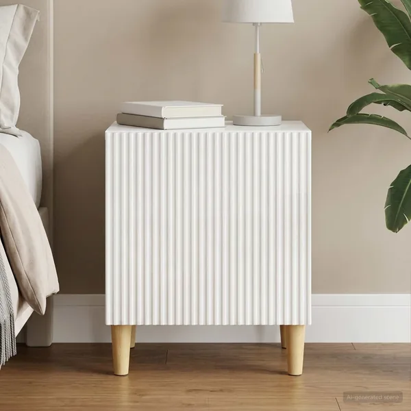 Cabinet de chevet Blanc brillant 43 x 34,5 x 50 cm