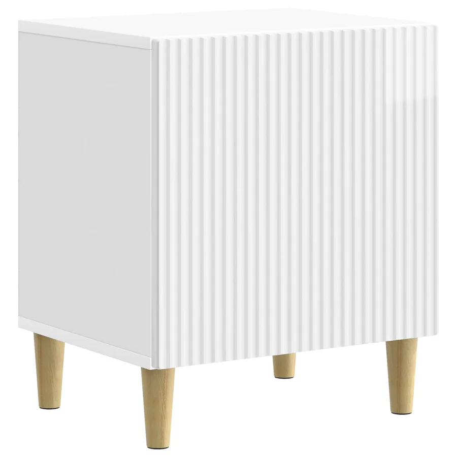 Cabinet de chevet Blanc brillant 43 x 34,5 x 50 cm - 2