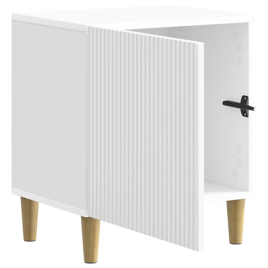 Cabinet de chevet Blanc brillant 43 x 34,5 x 50 cm - 4