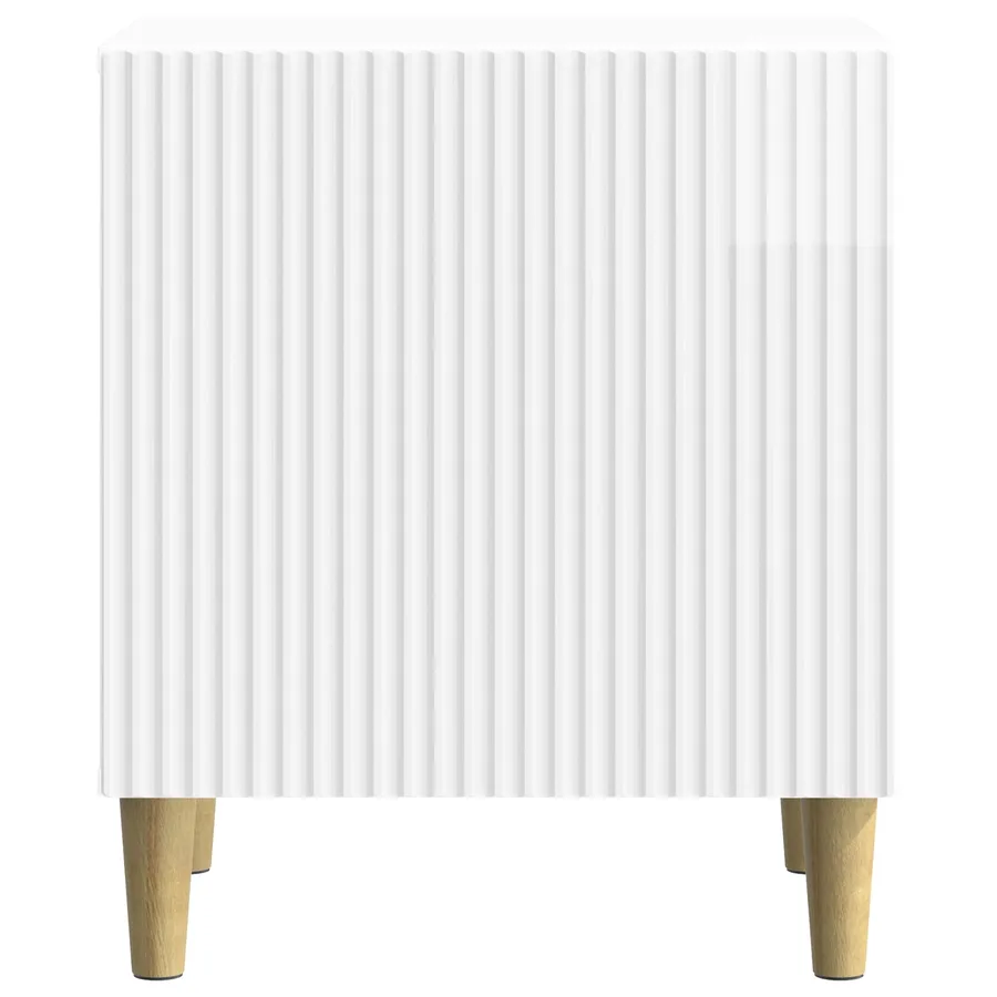 Cabinet de chevet Blanc brillant 43 x 34,5 x 50 cm - 5