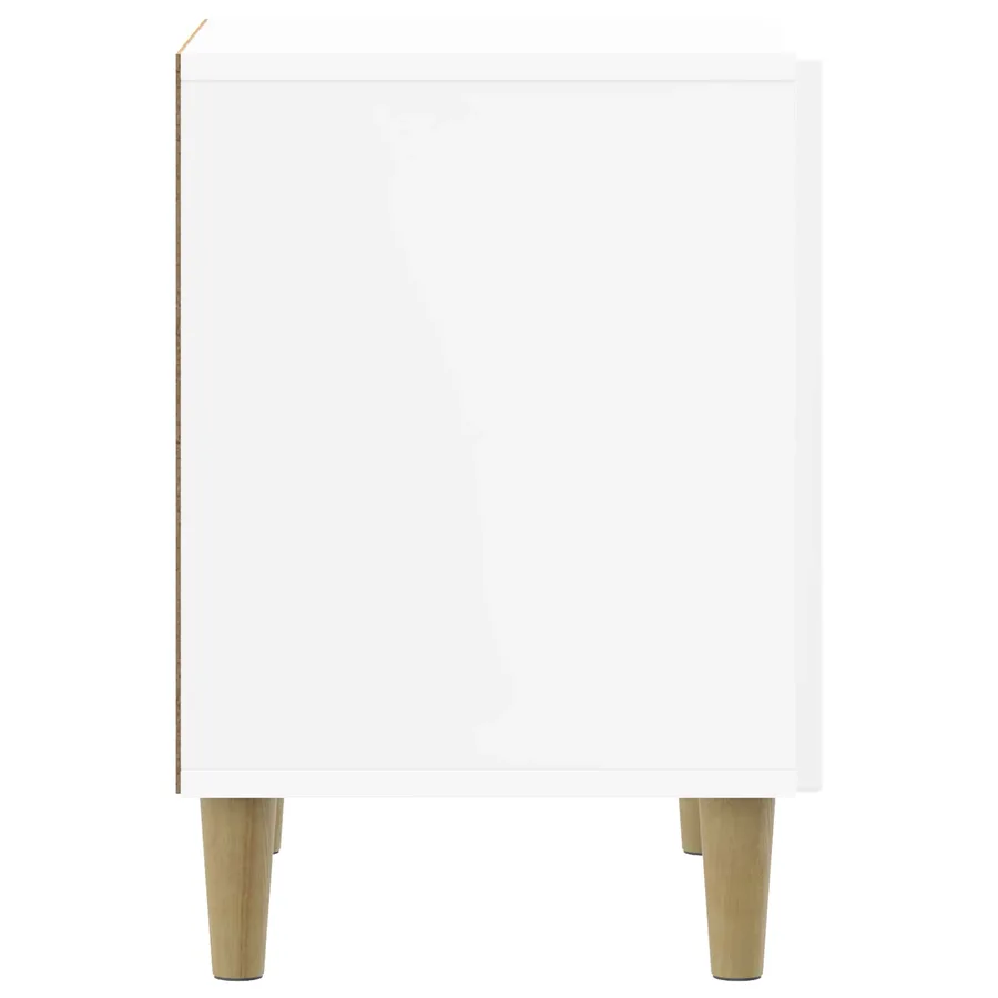 Cabinet de chevet Blanc brillant 43 x 34,5 x 50 cm - 6