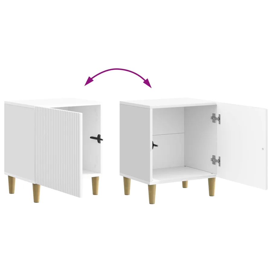Cabinet de chevet Blanc brillant 43 x 34,5 x 50 cm - 8