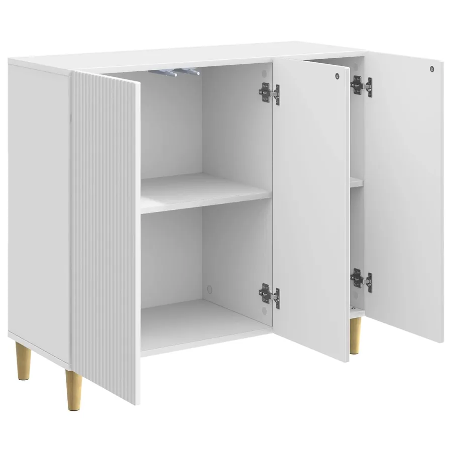 Buffet Blanc brillant 89 x 34,5 x 80 cm Bois d'ingénierie - 5