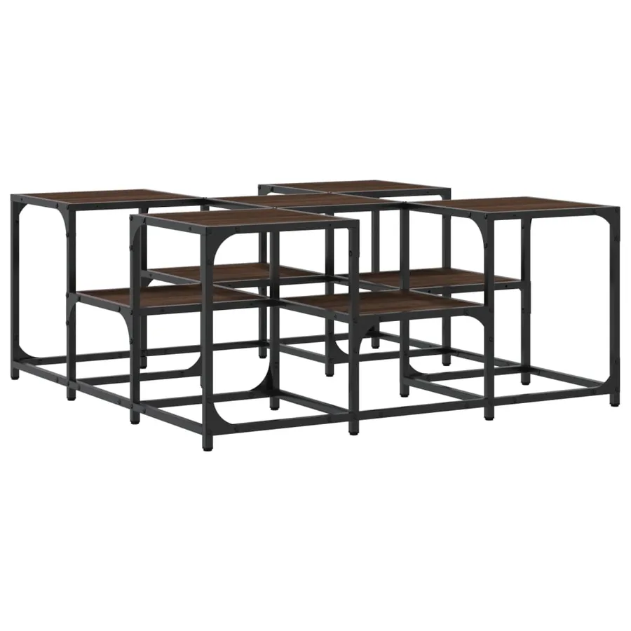 Table basse chêne marron 91x91x40 cm bois d'ingénierie - 7