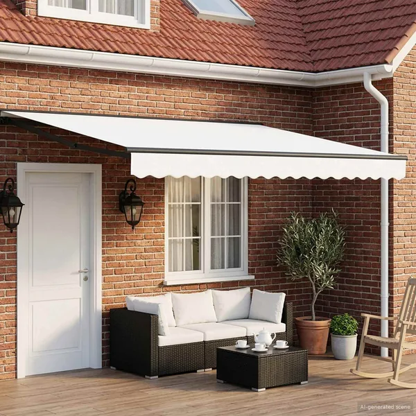 Auvent rétractable électrique Blanc 4 × 3 m
