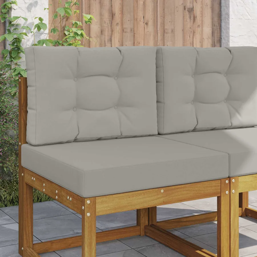 Coussin de canapé d'extérieur 2 pcs Gris Polyester