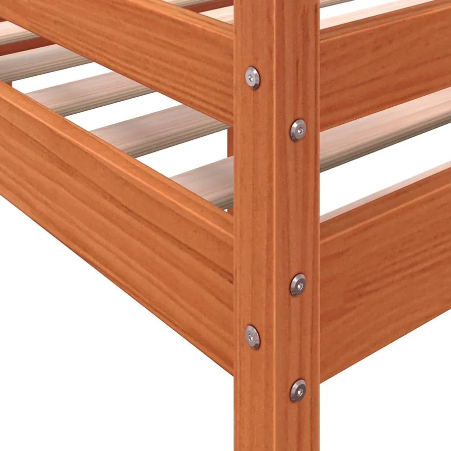 Lit haut sans matelas cire marron 75x190 cm bois massif - 7