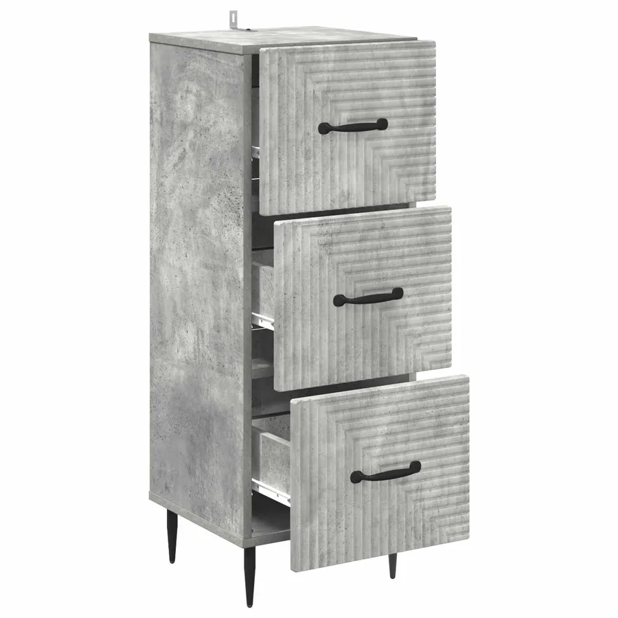 Armoire à tiroirs Gris béton 33 x 34,5 x 89,5 cm - 5