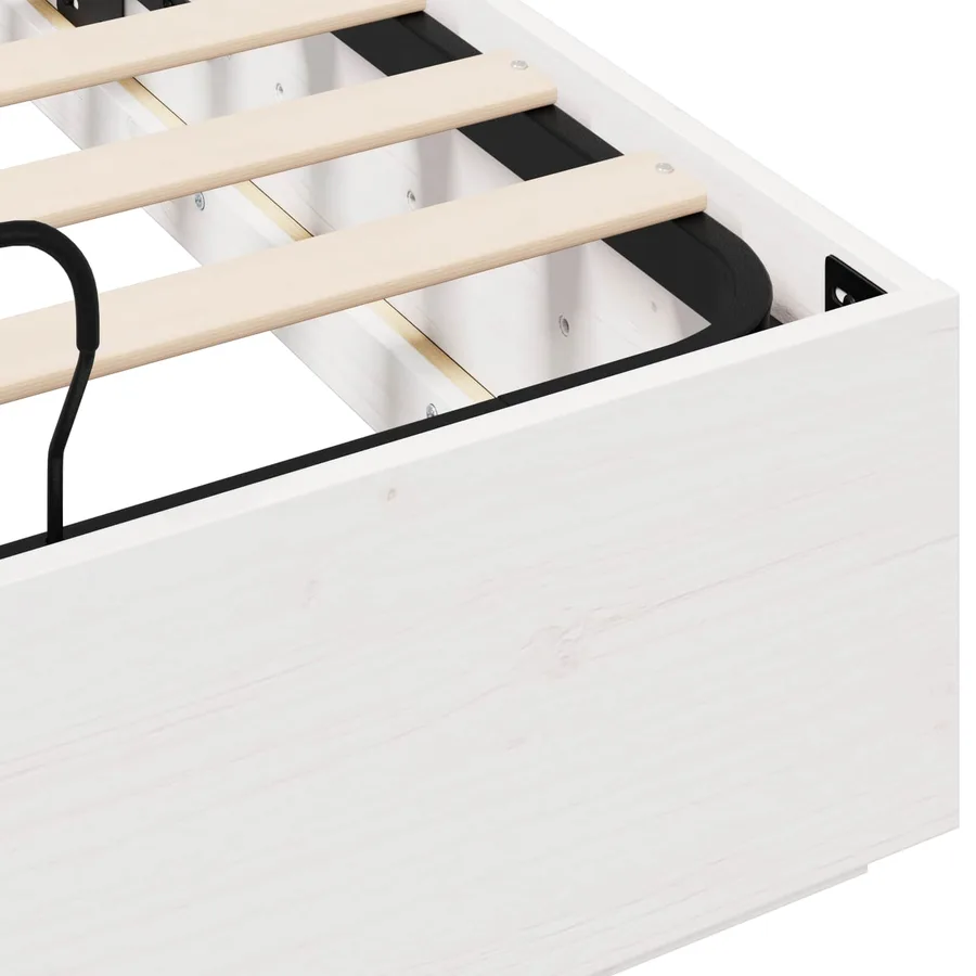Cadre de lit ottoman avec rangement Blanc 140 x 190 cm - 8