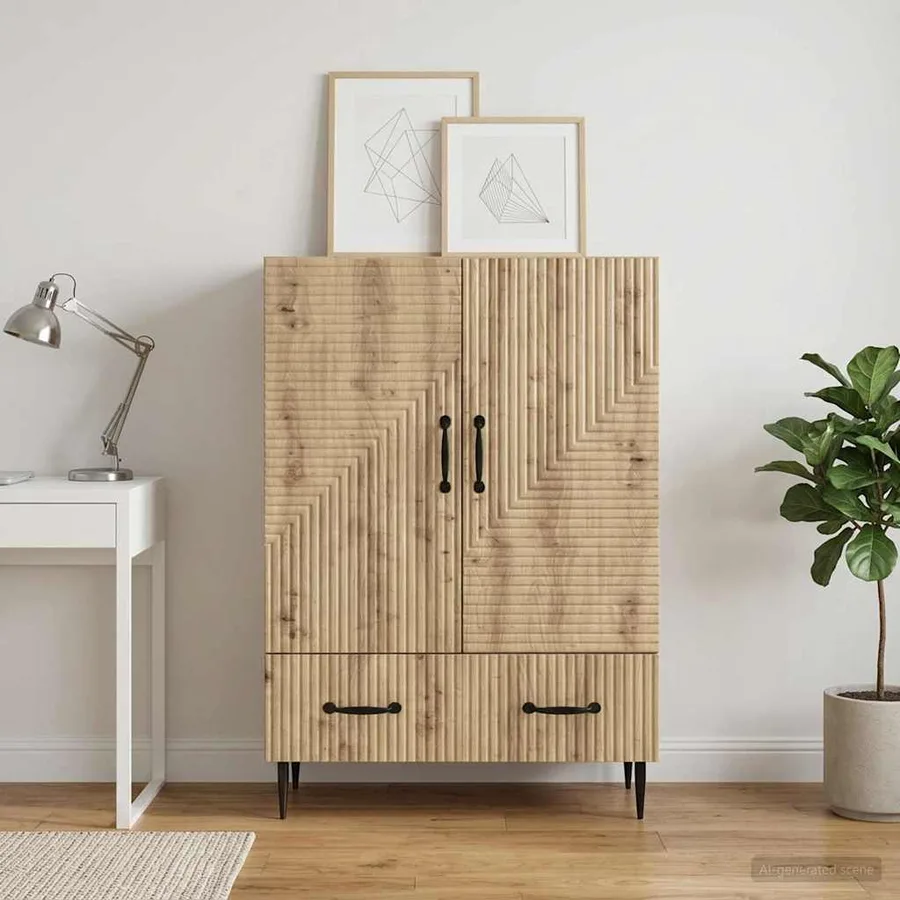 Buffet Chêne artisanal 66 x 34,5 x 95 cm Bois d'ingénierie - 3
