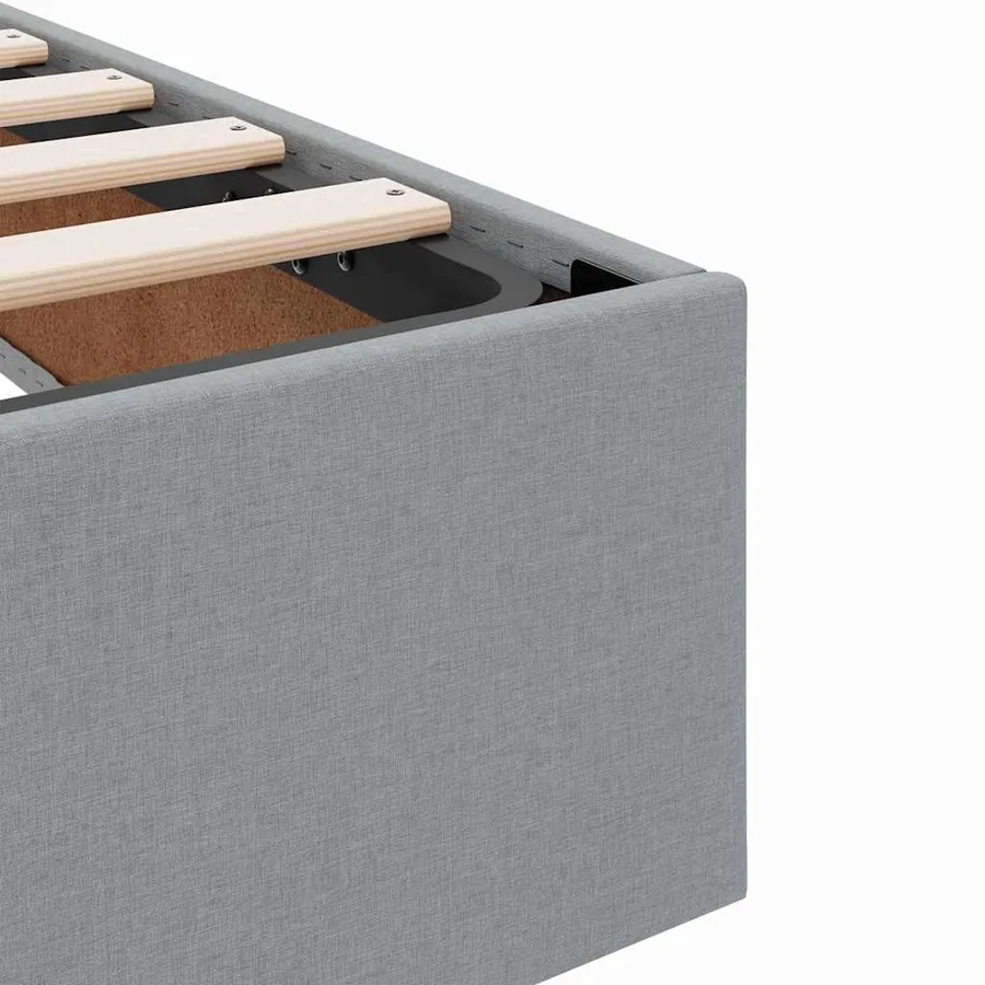Lit avec rangement et matelas Gris clair 100 x 200 cm Polyester - 11