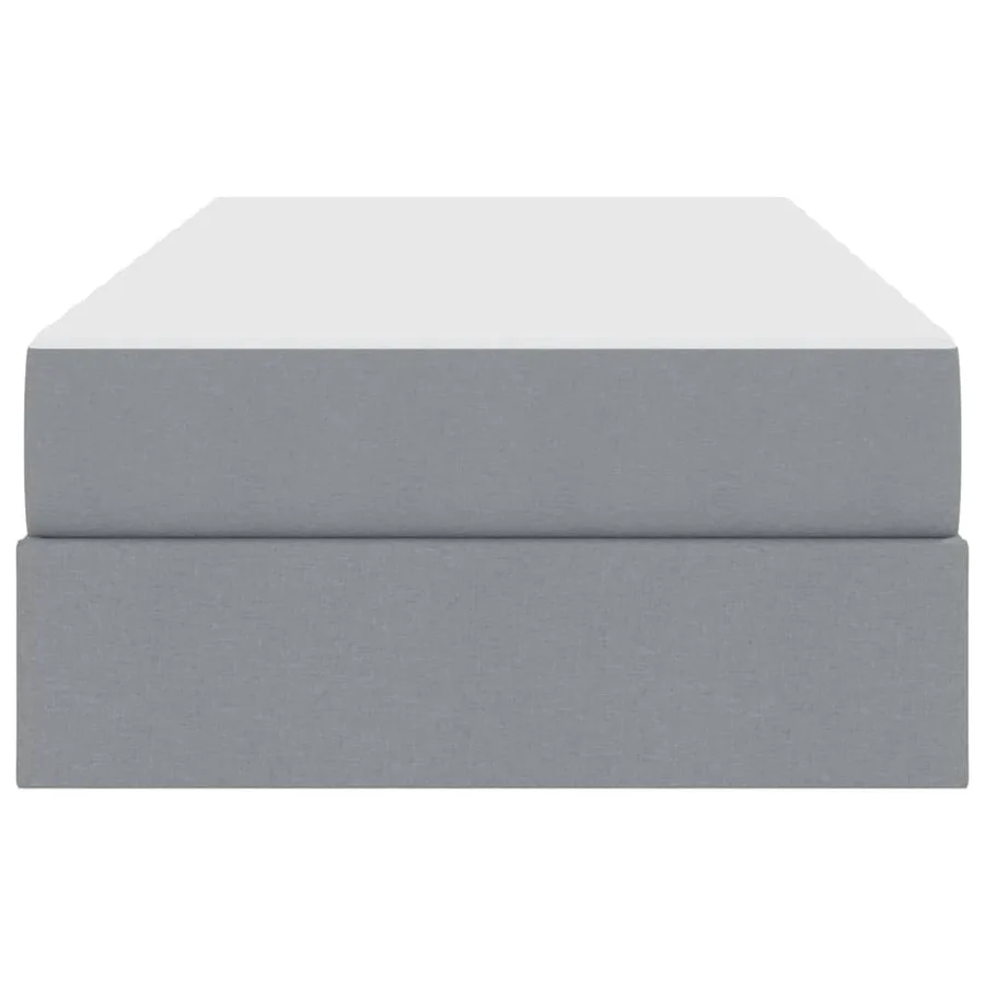 Lit avec rangement et matelas Gris clair 100 x 200 cm Polyester - 7